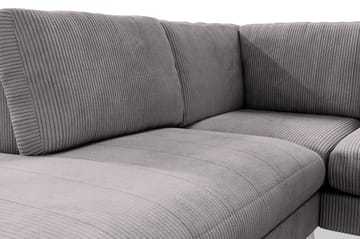 Ocean Lyx 6-seters Venstrevendt U-formet Sofa med Divan og Sjeselong + Fotskammel i Manchester - Mørk grå - Møbler - Sofaer - U-sofa