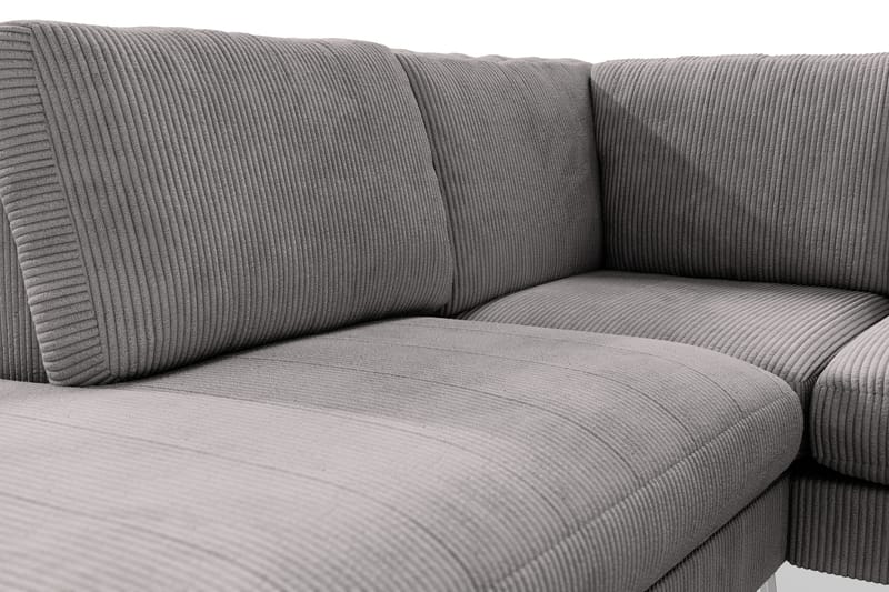 Ocean Lyx 6-seters Venstrevendt U-formet Sofa med Divan og Sjeselong + Fotskammel i Manchester - Mørk grå - Møbler - Sofaer - U-sofa