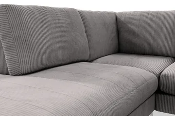 Ocean Lyx 6-seters Venstrevendt U-formet Sofa med Divan og Sjeselong + Fotskammel i Manchester - Mørk grå - Møbler - Sofaer - U-sofa