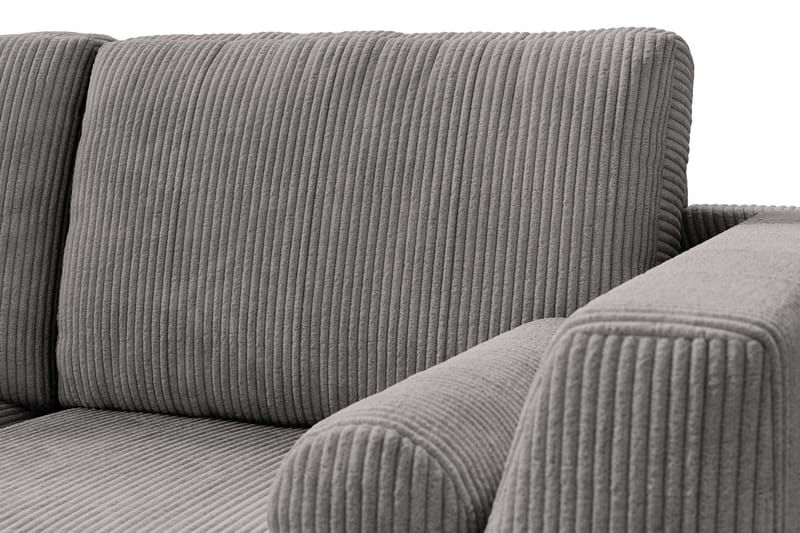 Ocean Lyx 6-seters Venstrevendt U-formet Sofa med Divan og Sjeselong + Fotskammel i Manchester - Mørk grå - Møbler - Sofaer - U-sofa