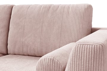Ocean Lyx 6-seters Venstrevendt U-formet Sofa med Divan og Sjeselong + Fotskammel i Manchester - Rosa - Møbler - Sofaer - U-sofa