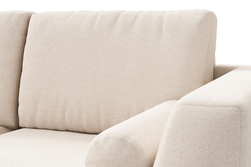 Ocean Lyx 6-seters Venstrevendt U-formet Sofa med Divan og Sjeselong + Fotskammel i Stoff - Beige - Møbler - Sofaer - U-sofa