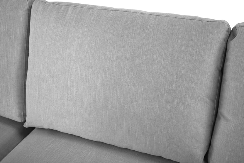 Ocean Lyx 6-seters Venstrevendt U-formet Sofa med Divan og Sjeselong + Fotskammel i Stoff - Grå - Møbler - Sofaer - U-sofa
