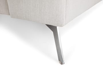 Ocean Lyx 6-seters Venstrevendt U-formet Sofa med Divan og Sjeselong + Fotskammel i Stoff - Lys grå - Møbler - Sofaer - U-sofa