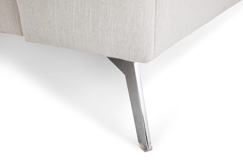 Ocean Lyx 6-seters Venstrevendt U-formet Sofa med Divan og Sjeselong + Fotskammel i Stoff - Lys grå - Møbler - Sofaer - U-sofa