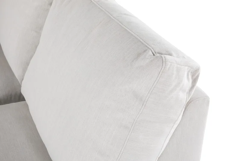 Ocean Lyx 6-seters Venstrevendt U-formet Sofa med Divan og Sjeselong + Fotskammel i Stoff - Lys grå - Møbler - Sofaer - U-sofa