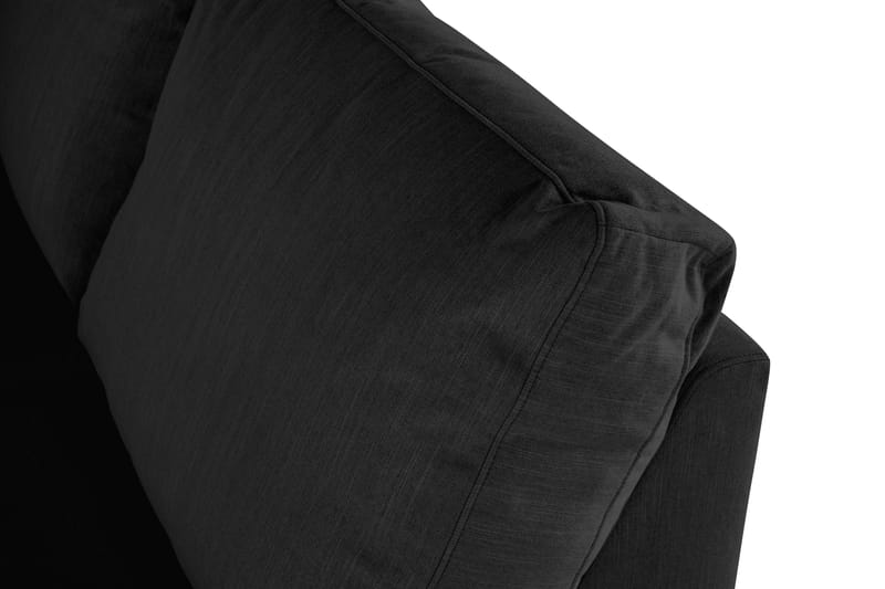 Ocean Lyx 6-seters Venstrevendt U-formet Sofa med Divan og Sjeselong + Fotskammel i Stoff - Svart - Møbler - Sofaer - U-sofa