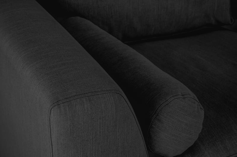 Ocean Lyx 6-seters Venstrevendt U-formet Sofa med Divan og Sjeselong + Fotskammel i Stoff - Svart - Møbler - Sofaer - U-sofa