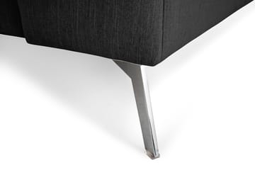 Ocean Lyx 6-seters Venstrevendt U-formet Sofa med Divan og Sjeselong + Fotskammel i Stoff - Svart - Møbler - Sofaer - U-sofa