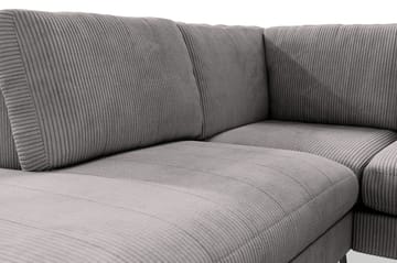 Ocean Lyx 6-seters Venstrevendt U-formet Sofa med Divan og Sjeselong + Fotskammel i Manchester - Mørk grå - Møbler - Sofaer - U-sofa