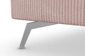 Ocean Lyx 6-seters Venstrevendt U-formet Sofa med Divan og Sjeselong + Fotskammel i Manchester - Rosa - Møbler - Sofaer - U-sofa