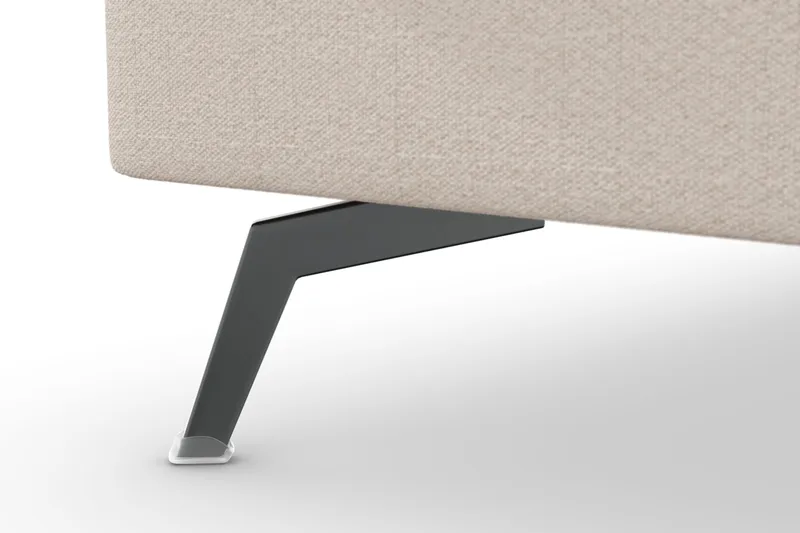 Ocean Lyx 6-seters Venstrevendt U-formet Sofa med Divan og Sjeselong + Fotskammel i Stoff - Beige - Møbler - Sofaer - Sofaer med sjeselong