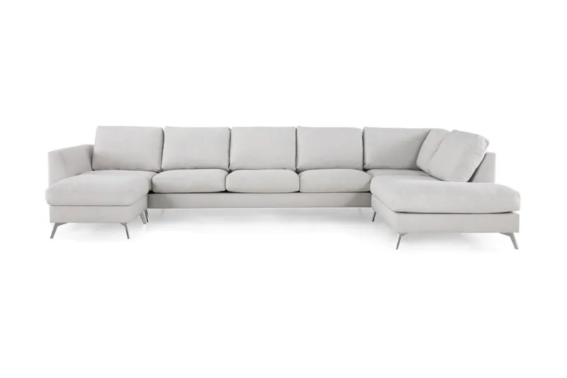 Ocean Lyx U-sofa med Sjeselong Høyre, Linbeige