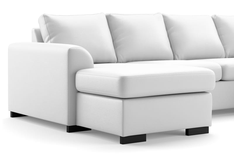 U-sofa Ohio Large med Divan Venstre Kunstlær - Hvit - Skinnsofaer - U-sofa