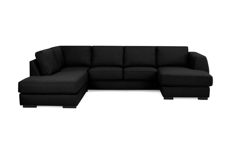 U-sofa Ontario med Divan Høyre - Svart - 4 seters sofa med divan - U-sofa