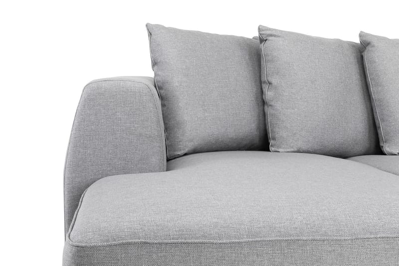 Optus 4-seters Høyrevendt U-formet Sofa med Divan og Sjeselong i Stoff inkl. Pynteputer - Lys grå - Møbler - Sofaer - U-sofa