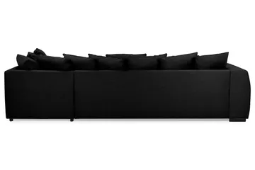 Optus 4-seters Høyrevendt U-formet Sofa med Divan og Sjeselong i Stoff inkl. Pynteputer - Svart - Møbler - Sofaer - U-sofa