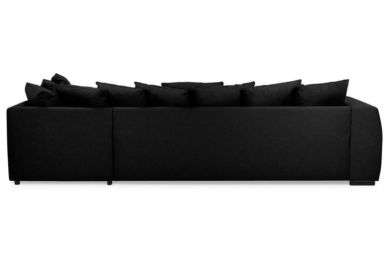 Optus 4-seters Høyrevendt U-formet Sofa med Divan og Sjeselong i Stoff inkl. Pynteputer - Svart - Møbler - Sofaer - U-sofa