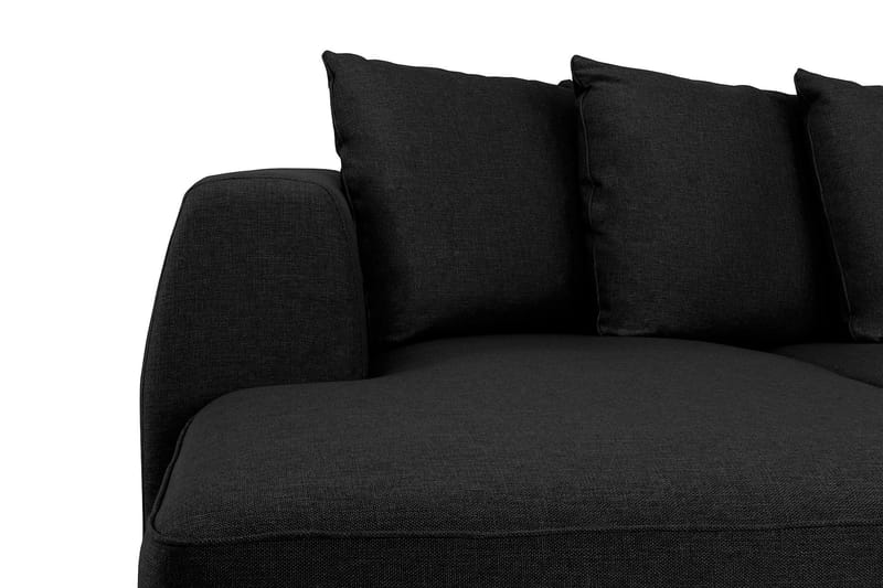 Optus 4-seters Høyrevendt U-formet Sofa med Divan og Sjeselong i Stoff inkl. Pynteputer - Svart - Møbler - Sofaer - U-sofa