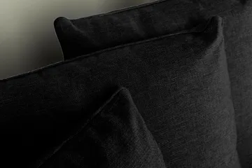 Optus 4-seters Høyrevendt U-formet Sofa med Divan og Sjeselong i Stoff inkl. Pynteputer - Svart - Møbler - Sofaer - U-sofa