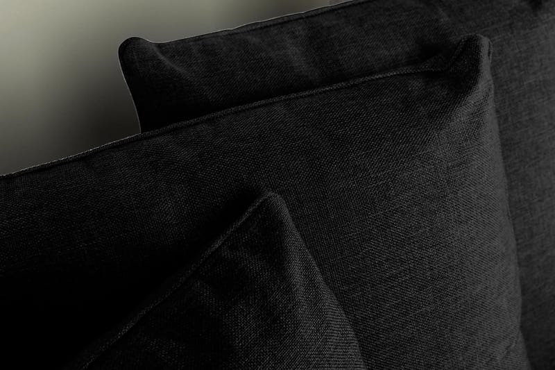 Optus 4-seters Høyrevendt U-formet Sofa med Divan og Sjeselong i Stoff inkl. Pynteputer - Svart - Møbler - Sofaer - U-sofa