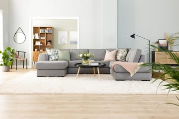 Optus 4-seters Høyrevendt U-formet Sofa med Divan og Sjeselong i Stoff - Lys grå - Møbler - Sofaer - Sofaer med sjeselong - 4 seters sofa med divan