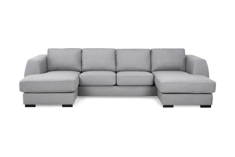 Optus 4-seters U-formet Sofa med Dobbeldivan i Stoff, Lys grå