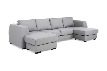 Optus 4-seters U-formet Sofa med Dobbeldivan i Stoff - Lys grå - Møbler - Sofaer - U-sofa