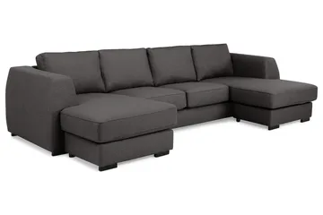 Optus 4-seters U-formet Sofa med Dobbeldivan i Stoff - Mørk grå - Møbler - Sofaer - U-sofa