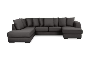 Optus 4-seters Venstrevendt U-formet Sofa med Divan og Sjeselong i Stoff inkl. Pynteputer