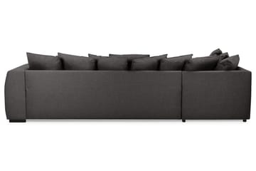 Optus 4-seters Venstrevendt U-formet Sofa med Divan og Sjeselong i Stoff inkl. Pynteputer - Mørk grå - Møbler - Sofaer - U-sofa