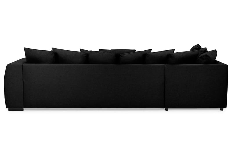 Optus 4-seters Venstrevendt U-formet Sofa med Divan og Sjeselong i Stoff inkl. Pynteputer - Svart - Møbler - Sofaer - U-sofa