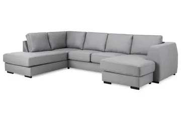 Optus 4-seters Venstrevendt U-formet Sofa med Divan og Sjeselong i Stoff - Lys grå - Møbler - Sofaer - Sofaer med sjeselong - 4 seters sofa med divan