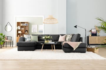 Optus 4-seters Venstrevendt U-formet Sofa med Divan og Sjeselong i Stoff - Mørk grå - Møbler - Sofaer - U-sofa