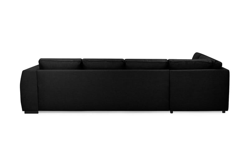 Optus 4-seters Venstrevendt U-formet Sofa med Divan og Sjeselong i Stoff - Svart - Møbler - Sofaer - U-sofa