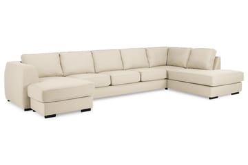 Optus 6-seters Høyrevendt U-formet Large Sofa med Divan og Sjeselong i Stoff - Beige - Møbler - Sofaer - U-sofa