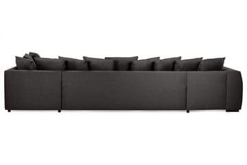 Optus 6-seters Høyrevendt U-formet Large Sofa med Divan og Sjeselong i Stoff inkl. Pynteputer - Mørk grå - Møbler - Sofaer - U-sofa