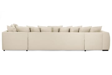 Optus 6-seters Høyrevendt U-formet Large Sofa med Divan og Sjeselong i Stoff inkl. Pynteputer - Beige - Møbler - Sofaer - U-sofa