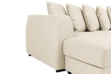 Optus 6-seters Høyrevendt U-formet Large Sofa med Divan og Sjeselong i Stoff inkl. Pynteputer - Beige - Møbler - Sofaer - U-sofa