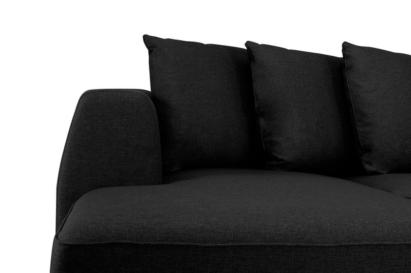 Optus 6-seters Høyrevendt U-formet Large Sofa med Divan og Sjeselong i Stoff inkl. Pynteputer - Svart - Møbler - Sofaer - U-sofa
