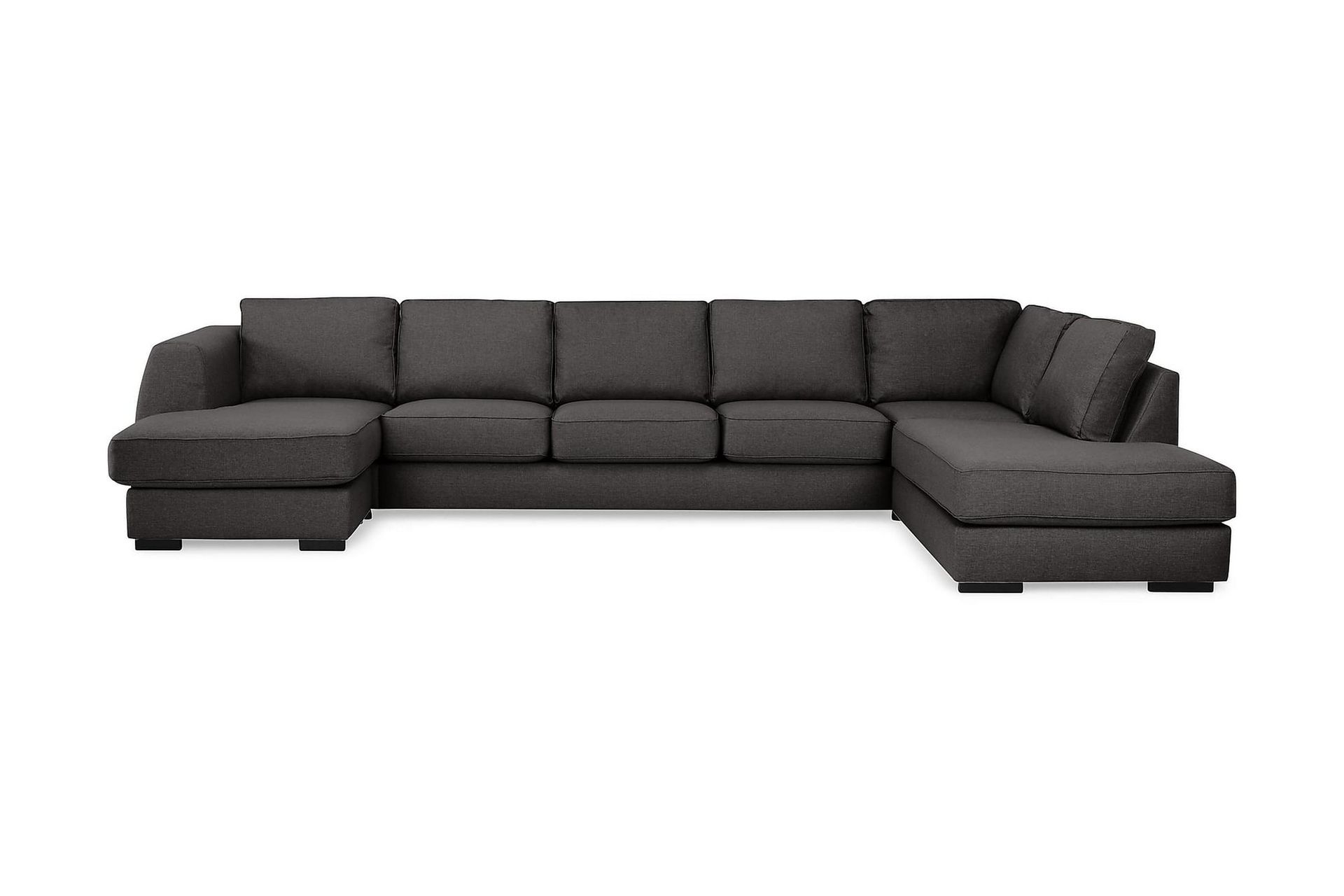 Optus 6-seters Høyrevendt U-formet Large Sofa med Divan og Sjeselong i Stoff - Mørk grå - Møbler - Sofaer - U-sofa