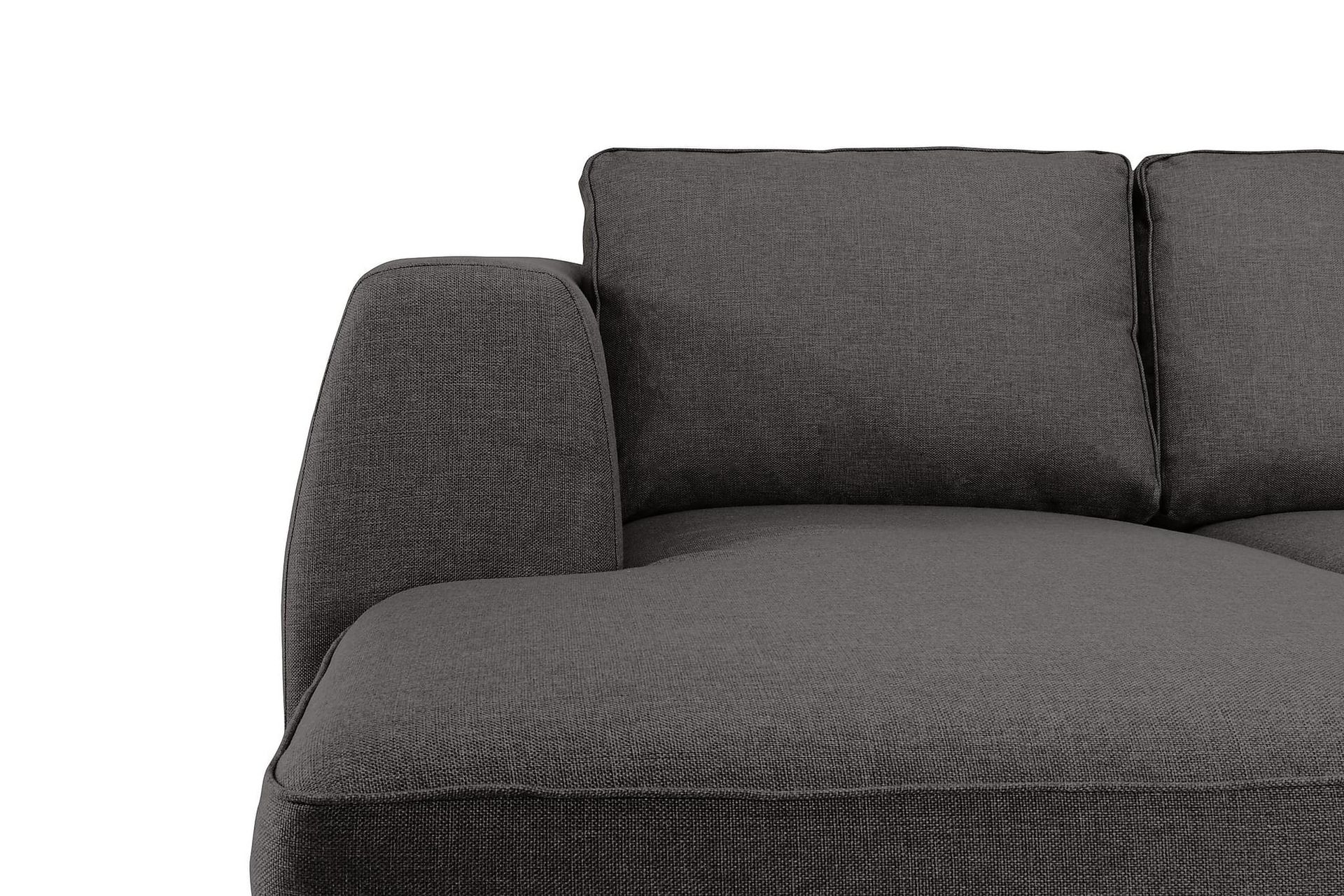 Optus 6-seters Høyrevendt U-formet Large Sofa med Divan og Sjeselong i Stoff - Mørk grå - Møbler - Sofaer - U-sofa