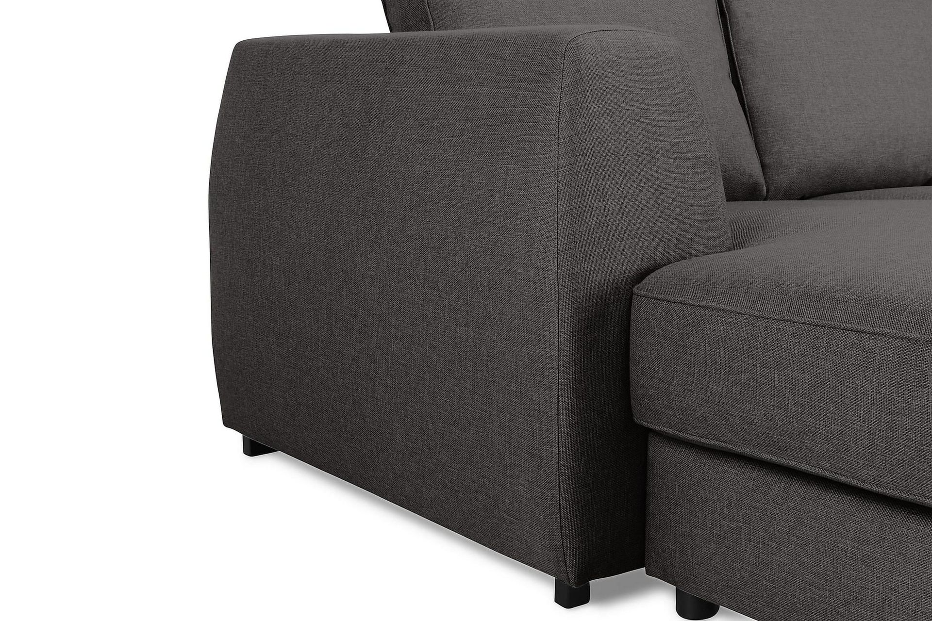 Optus 6-seters Høyrevendt U-formet Large Sofa med Divan og Sjeselong i Stoff - Mørk grå - Møbler - Sofaer - U-sofa
