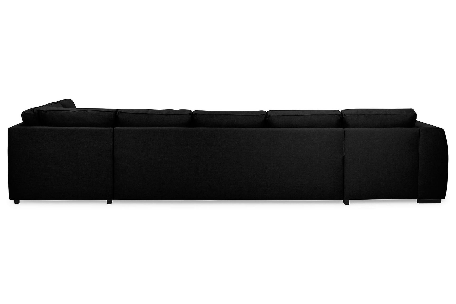 Optus 6-seters Høyrevendt U-formet Large Sofa med Divan og Sjeselong i Stoff - Svart - Møbler - Sofaer - U-sofa
