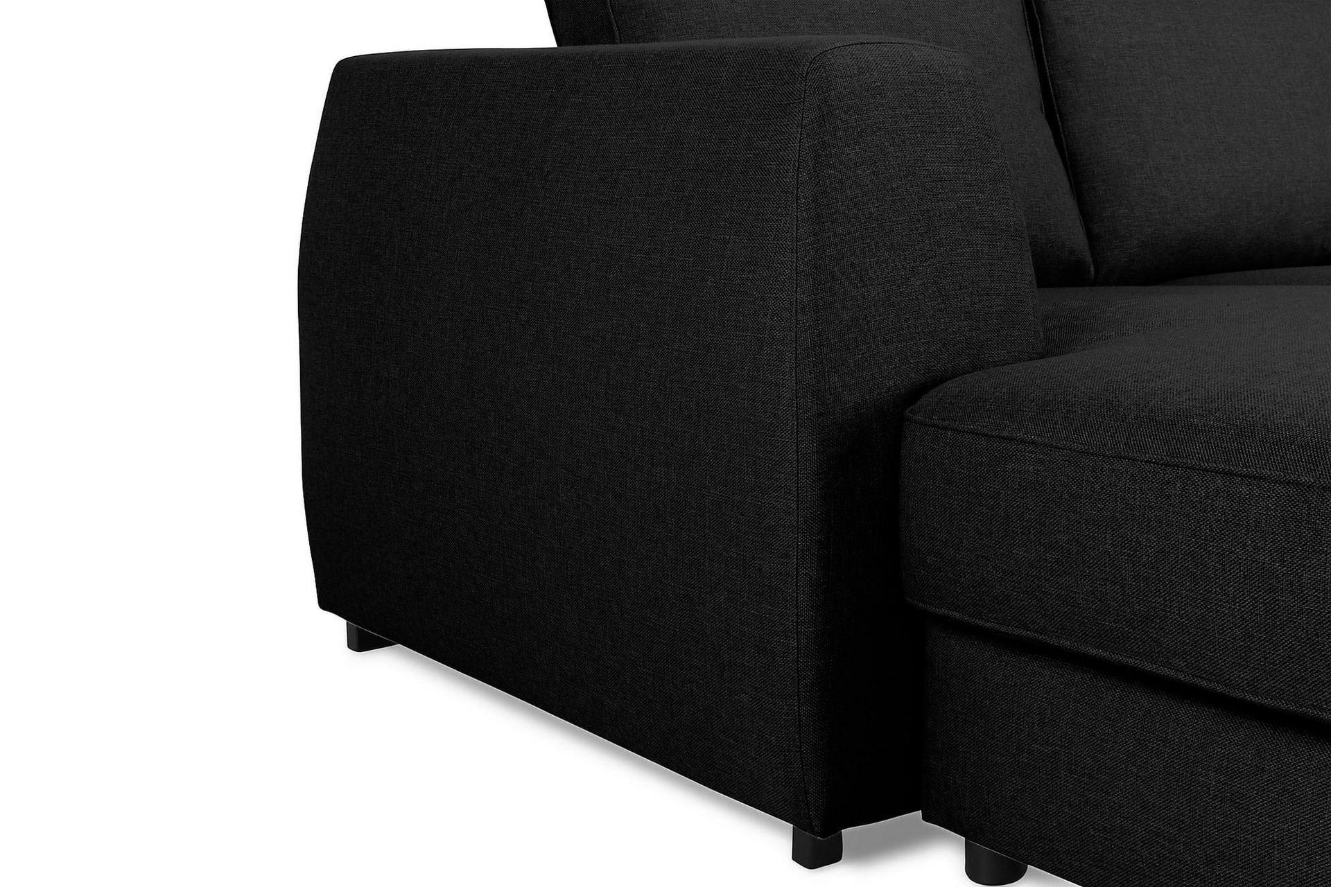 Optus 6-seters Høyrevendt U-formet Large Sofa med Divan og Sjeselong i Stoff - Svart - Møbler - Sofaer - U-sofa