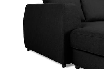 Optus 6-seters Høyrevendt U-formet Large Sofa med Divan og Sjeselong i Stoff - Svart - M�øbler - Sofaer - U-sofa