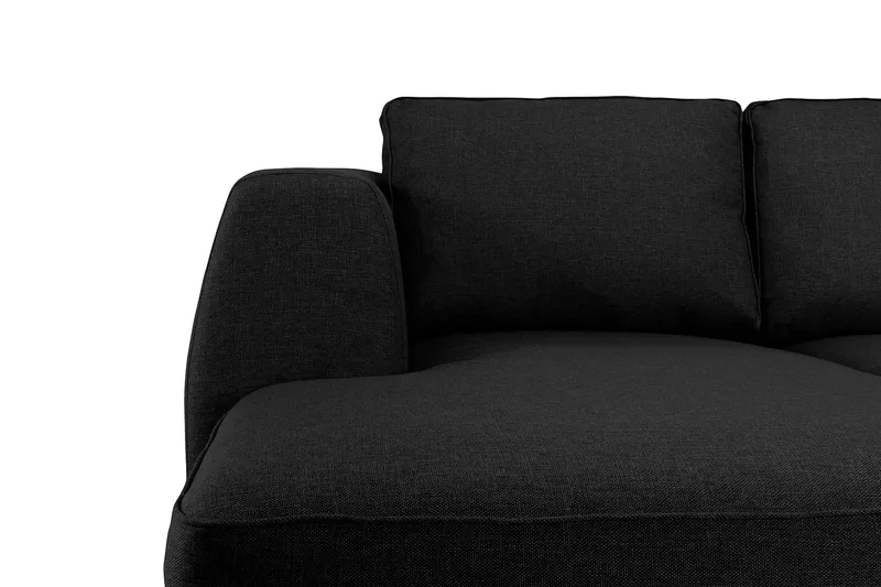 Optus 6-seters Høyrevendt U-formet Large Sofa med Divan og Sjeselong i Stoff - Svart - Møbler - Sofaer - U-sofa