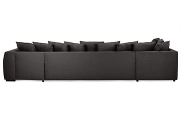Optus 6-seters Venstrevendt U-formet Large Sofa med Divan og Sjeselong i Stoff inkl. Pynteputer - Mørk grå - Møbler - Sofaer - U-sofa