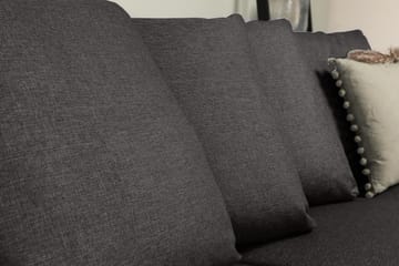 Optus 6-seters Venstrevendt U-formet Large Sofa med Divan og Sjeselong i Stoff inkl. Pynteputer - Mørk grå - Møbler - Sofaer - U-sofa