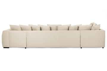 Optus 6-seters Venstrevendt U-formet Large Sofa med Divan og Sjeselong i Stoff inkl. Pynteputer - Beige - Møbler - Sofaer - U-sofa
